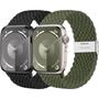 Imagem de Lerobo 2 Pulseiras Elásticas Nylon Apple Watch (Preto/Verde Exército)