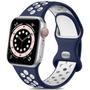 Imagem de Lerobo Pulseira de Silicone Compatível com Apple Watch  (Azul Meia-Noite/Branco)