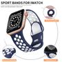 Imagem de Lerobo Pulseira de Silicone Compatível com Apple Watch  (Azul Meia-Noite/Branco)