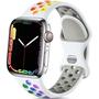 Imagem de Lerobo Pulseira Esportiva Apple Watch 49mm/45mm/44mm/42mm (Branco/Arco-Íris)