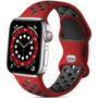 Imagem de Lerobo Pulseira Silicone Compatível com Apple Watch (Vermelho/Preto)