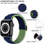 Imagem de Lerobo Pulseira Solo Loop de Nylon Compatível com Apple Watch (Azul marinho e Verde brilhante)