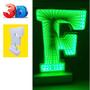 Imagem de Letra F Decorativa Luzes LED Espelhada Túnel 3D - 54120FVD