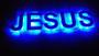 Imagem de Letras Jesus Em Aço Inox Com Led Letra Caixa 3d 40 Cm Igreja