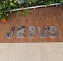 Imagem de Letreiro Letras De Aço Inox - Jesus 45cm - Iluminação Em Led