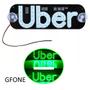 Imagem de Letreiro placa led uber nao possuí conector para motorista de aplicativo cores verde