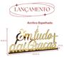 Imagem de Letreiro Quadro Decorativo Espelhado Dourado - Decoração de Mesa Base Sala