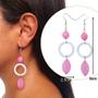Imagem de Lindo Brinco feminino com estilo e elegância artesanal feitos com miçangas e entremeios
