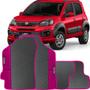 Imagem de Lindo jogo tapete carro automotivo rosa fait uno vivace evo 2011 a 2021 todos  emborracahdo ecologico