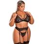 Imagem de Lingerie Fetiche Black com cinta liga e meia Sexy Plus Size