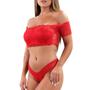 Imagem de Lingerie Sexy Conjunto Ciganinha Cropped Renda Sensual Top