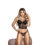 Imagem de Lingerie Sexy - Conjunto Sensual com Cropped em Tule Bordado e Calcinha Strappy