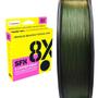 Imagem de Linha Para Pesca Pescaria Sufix SFX Braid 8X PE1.2 0,185mm 28,6lb-13kg Carretel C/135m - Verde