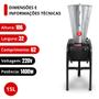 Imagem de Liquidificador Industrial Basculante Baixa Rotação 15L 3500rpm 220v - Vitalex