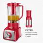 Imagem de Liquidificador Turbo Mondial Vermelho/Inox 1000W L-1000 RI