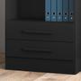 Imagem de Livreiro Multiuso com 2 Gavetas Preto Fosco Kit com 2 - FdECOR