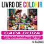 Imagem de Livro De Colorir Caderno De Pintar Vários Temas Capa Dura Com Acetato Personagens Infantil