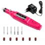 Imagem de Lixa Elétrica Portátil Rosa 110/220V Com Varias Brocas