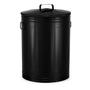 Imagem de Lixeira 100 litros preta lata de lixo americana preta aço