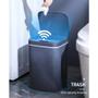 Imagem de Lixeira 12 litros com sensor touch automática cozinha banheiro inteligente recarregavel