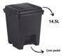 Imagem de Lixeira 15ltampa E Pedal Plástica Reforçada Preto