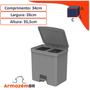 Imagem de Lixeira 20 Litros De Pedal Cesto De Lixo Duplo Compartimento Trium Chumbo - LX4250 Ou