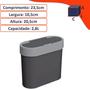 Imagem de Lixeira 2,8 Litros Automática Cesto De Lixo Cozinha Pia Bancada de Click Flat - 17003 Coza