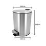 Imagem de Lixeira 5 Litros Aço Inox Com Pedal Cesto Removível Mimo