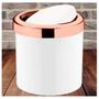 Imagem de Lixeira 5L Tampa Basculante Banheiro Rose Gold - Branco