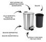 Imagem de Lixeira aço inox com pedal 12l cesto removível mimo style