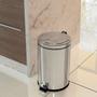 Imagem de Lixeira Aço Inox Com Pedal Balde Interno Removível 5 Litros