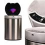 Imagem de Lixeira Automática Com Sensor 12 Litros Inox Polido Grande Cabo USB Com Cesto Removível Luxo Recarregável