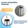 Imagem de Lixeira Automática Redonda em Aço Inox 50 Litros com Sensor