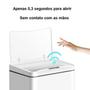 Imagem de Lixeira Automática Retangular 50 Litros com Sensor Branca