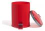 Imagem de Lixeira Banheiro Pedal 5 Litros Plástico Cesto Escritório Vermelho