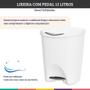 Imagem de Lixeira C/ Pedal 15 Litros Branco Escritório Cozinha Quarto