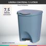 Imagem de Lixeira C/ Pedal 7,5 Litros Azul Escritório Cozinha Quarto