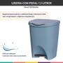 Imagem de Lixeira C/ Pedal 7,5 Litros Azul Escritório Cozinha Quarto