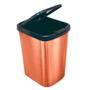 Imagem de Lixeira Cesto 9L Bronze, Vermelha Ou Inox Tampa Click Label