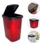Imagem de Lixeira Cesto Com Tampa Click Inox Metalizada 9 Litros
