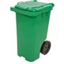 Imagem de Lixeira Coletor de Lixo PP 120 L com Tampa e Rodas Verde