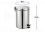 Imagem de Lixeira Com Pedal 3 Litros Inox Banheiro Cozinha Escritório Tampa Automática Com Cesto Removível Aço Inoxidável