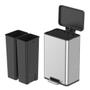 Imagem de Lixeira com Pedal de Aço Inox EcoRise 25+25L