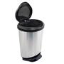 Imagem de Lixeira Com Pedal e Borda 45 Litros Prata Label Arqplast 25744PM
