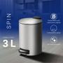 Imagem de Lixeira Com Pedal Em Aço Inox Balde Spin 3l Brinox