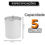 Imagem de Lixeira Com Tampa 5 Litros Banheiro Cozinha Lavabo Escritorio Lavanderia Arthi 