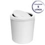 Imagem de Lixeira Com Tampa Basculante para Banheiro Cozinha 5Litros Haus Branca
