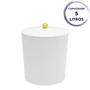Lixeira Com Tampa para Banheiro Cozinha 5Litros Haus Branca - Domama Imagem de Lixeira Com Tampa para Banheiro Cozinha 5Litros Haus Branca