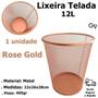 Imagem de Lixeira de Escritorio, Cesto de lixo Aramado 12L Rose Gold Gv Office