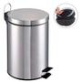 Imagem de Lixeira de Inox 12 Litros Com Pedal + Cesto Plástico Com Alça Para Banheiro Lavabo